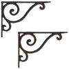 vidaXL Wall Shelf Brackets 2 pcs Antique Brown 12 x 14 x 3 cm Steel