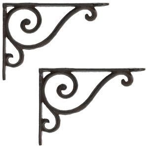 vidaXL Wall Shelf Brackets 2 pcs Antique Brown 12 x 14 x 3 cm Steel