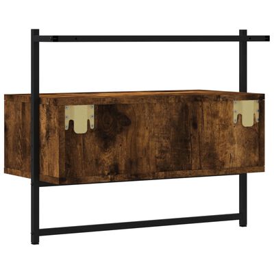 vidaXL TV Cabinet Wall-mounted Smoked Oak 60.5x30x51 cm Engineered Wood