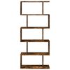 vidaXL Room Divider Bookcase 5-Tier Smoked Oak 70x24x161 cm Engineered Wood