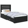 vidaXL Bed Frame with Drawer Black Oak 90 x 200 cm Engineered Wood