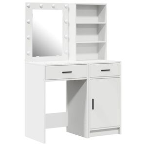 vidaXL Dressing Table Set with Drawer 2 pcs White Engineered Wood