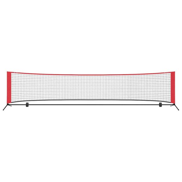 vidaXL Tennis Net Folding Black and Red 396 x 92 x 87 cm Polyester