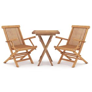 vidaXL 3 Piece Garden Dining Set Solid Wood Teak