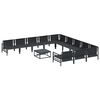 vidaXL Garden Sofa Set with Cushion 12 pcs Black Steel