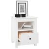 vidaXL Bedside Cabinet White 40x35x49 cm Solid Wood Pine