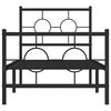 vidaXL Metal Bed Frame without Mattress with Footboard Black 80x200cm