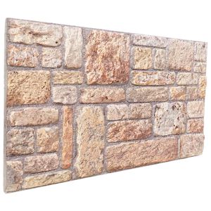 vidaXL Wall Panels 10 pcs 100 x 50 cm Light Brown and White EPS Foam