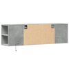 vidaXL TV Wall Cabinet with LED Lights Concrete Grey 135x31x39.5 cm