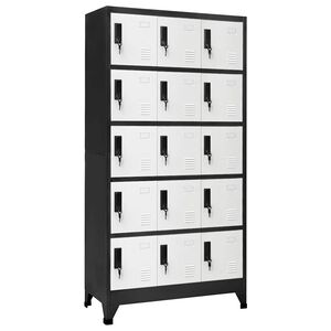 vidaXL Locker Cabinet Anthracite and White 90x40x180 cm Steel