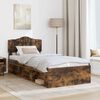 vidaXL Bed Frame Smoked Oak 100 x 200 cm Solid Pine Wood