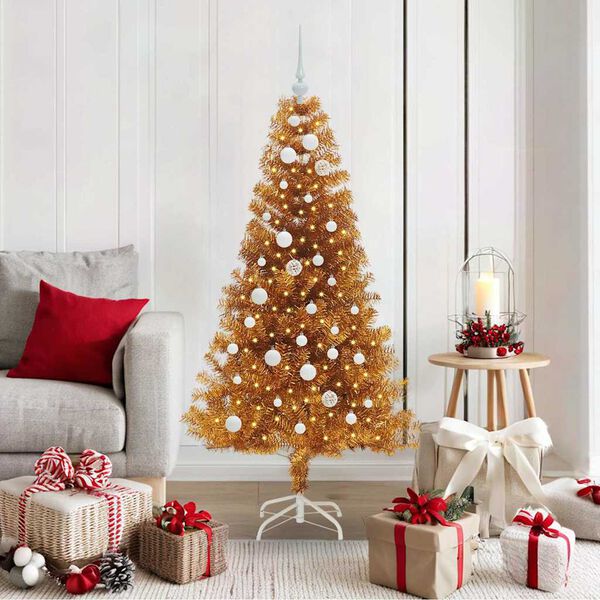 vidaXL Christmas Tree with 150 LEDs with Stand Gold 150 cm PET