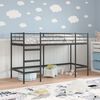 vidaXL Kids'Loft Bed Frame Black 90 x 190 cm Steel