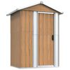 vidaXL Garden Shed Brown 126x97.5x177 cm Galvanised Steel