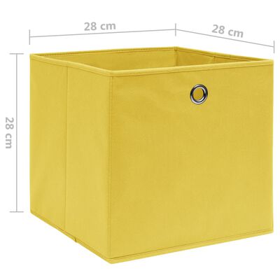 vidaXL Storage Boxes 4 pcs Non-woven Fabric 28x28x28 cm Yellow