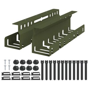vidaXL Under Desk Cable Management Tray 2 pcs Olive Green