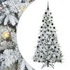 vidaXL Artificial Hinged Christmas Tree White 210 cm PE and PVC