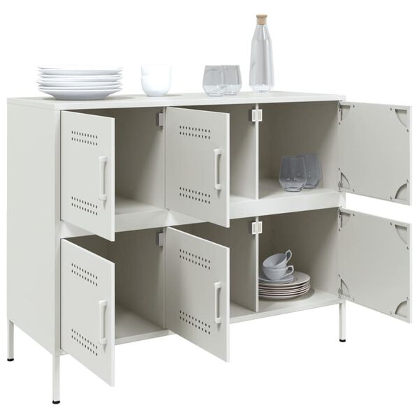 vidaXL Sideboard White 100.5x39x79 cm Steel