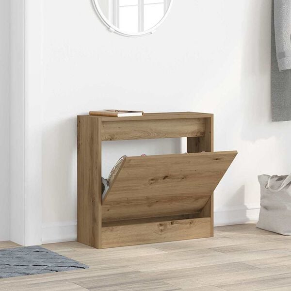 vidaXL Shoe Cabinet Artisan Oak 60 x 21 x 57 cm Engineered Wood