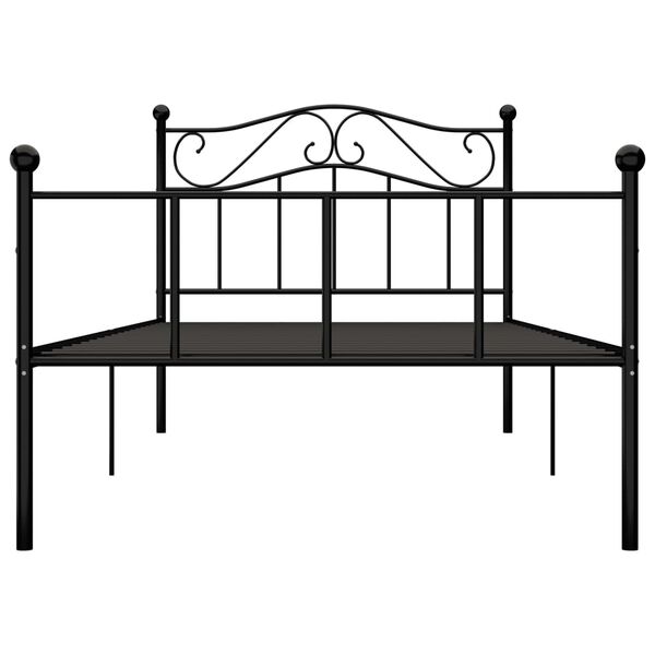 vidaXL Bed Frame without Mattress Black Metal 100x200 cm