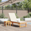 vidaXL Sun Lounger Reclining Brown 53 x 202 x 89cm Solid Acacia wood