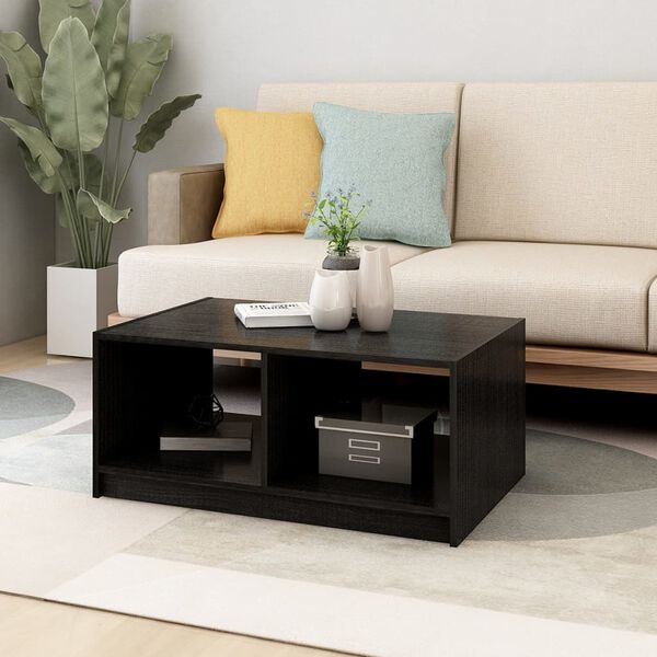 vidaXL Coffee Table Black 75x50x33.5 cm Solid Pinewood