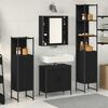 vidaXL Bathroom Furniture Set with Shelf 4 pcs Black Engineered wood