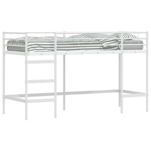 vidaXL Kids'Loft Bed Frame Plain White 75 x 190 cm Steel