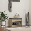 vidaXL Hall Bench with Cushion with Shelf Sonoma Oak 63 x 38 x 45 cm