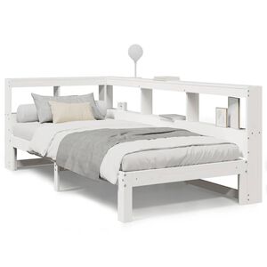 vidaXL Bookcase Bed without Mattress White 90x200 cm Solid Wood Pine