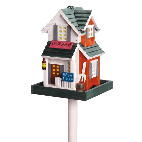 dobar Decorative Bird House with Stand "Restaurant" Multicolour