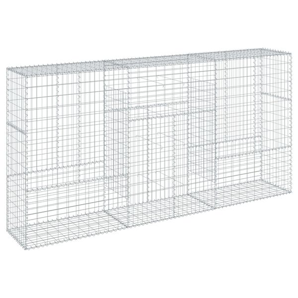 vidaXL Gabion Basket with Cover 300x50x150 cm Galvanised Iron