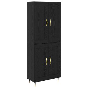 vidaXL Highboard Black Oak 69.5 x 34 x 90 cm Engineered Wood
