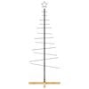 vidaXL Metal Christmas Tree with Wooden Base Black 150 cm