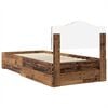 vidaXL Bed Frame with Headboard Old Wood 90 x 200 cm Engineered Wood