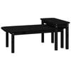 vidaXL 2 Piece Coffee Table Set Black Solid Wood Pine