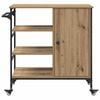 vidaXL Kitchen Trolley Artisan oak & & Black 87.5 x 38.5 x 84.5 cm