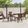 vidaXL Garden Dining Set 5 pcs Brown and Black Powder-coated Steel