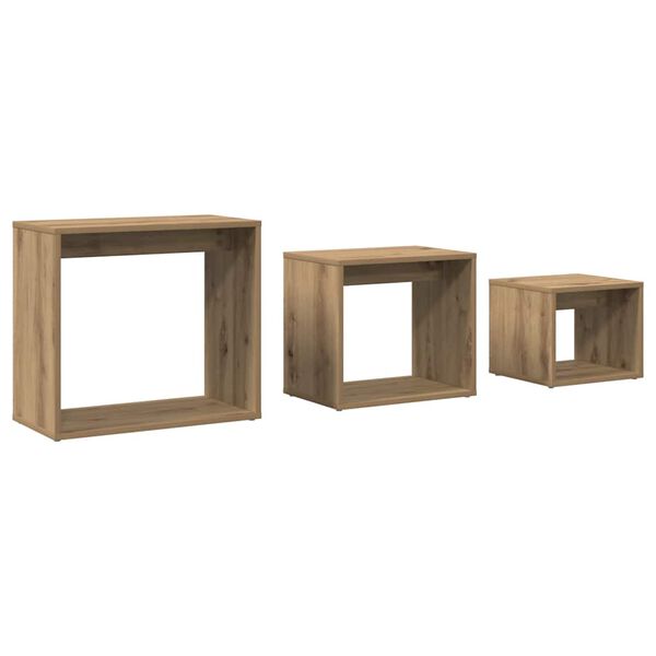 vidaXL Nesting Tables 3 pcs Artisan Oak Engineered Wood
