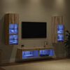 vidaXL TV Wall Unit Wall-mounted 6 pcs Artisan Oak Engineered Wood