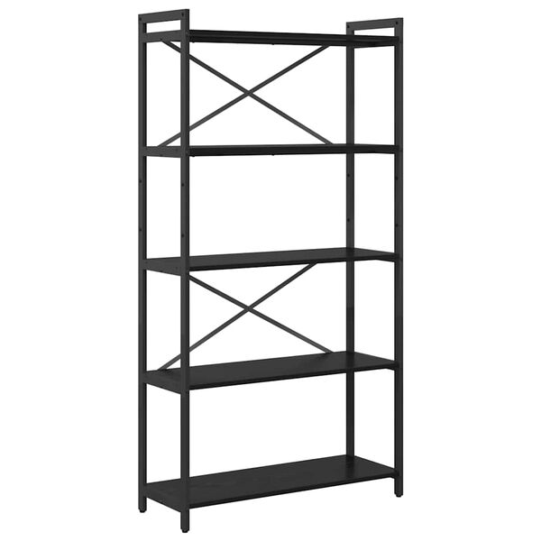 vidaXL Bookshelf Black Oak 80 x 30 x 155 cm Engineered Wood