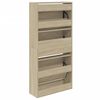 vidaXL Shoe Cabinet Sonoma Oak 60x21x125.5 cm Engineered Wood