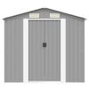 vidaXL Garden Storage Shed Grey Metal 204x132x186 cm