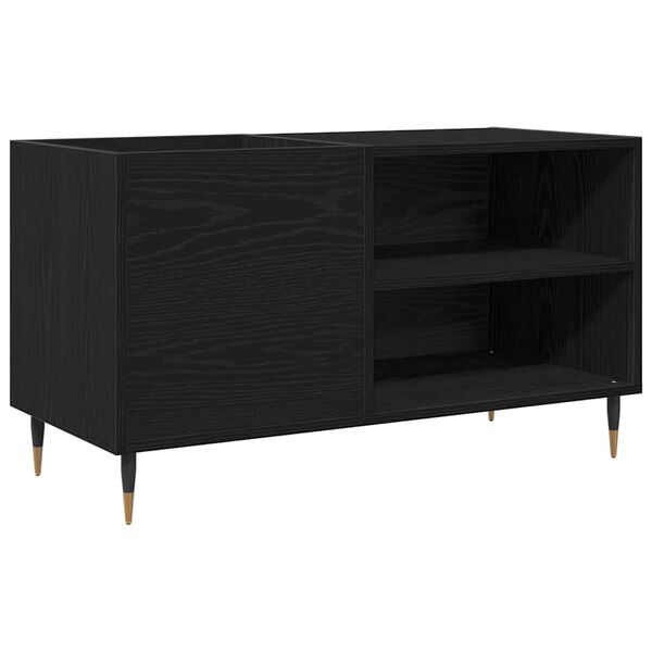 vidaXL Record Cabinet Black Oak 85 x 38 x 48 cm Engineered Wood