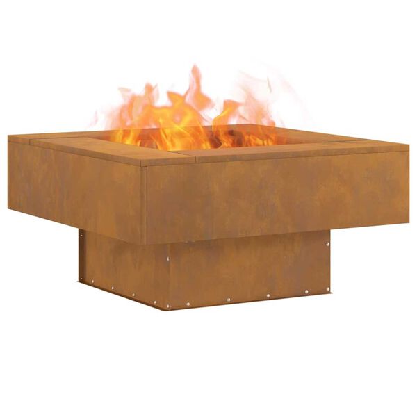 vidaXL Fire Pit Brown 80 x 80 x 40 cm Steel