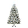 vidaXL Artificial Christmas Tree Green and White 210 cm PVC and Metal