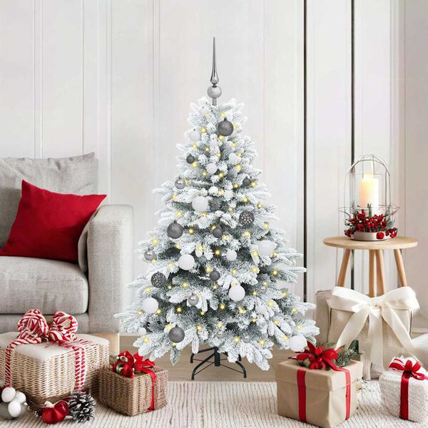 vidaXL Artificial Christmas Tree with 150 LEDs White 120 cm PE and PVC