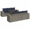 vidaXL 7 Piece Garden Sofa Set with Cushions Grey Poly Rattan Acacia