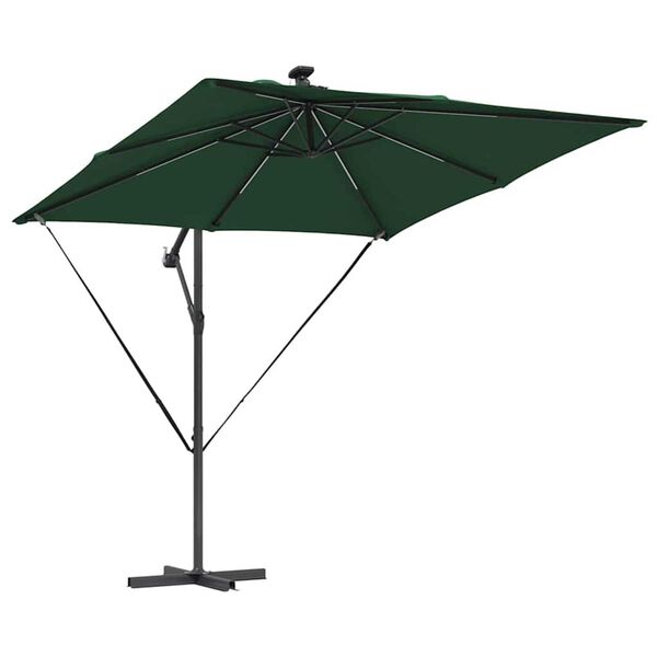 vidaXL Cantilever Banana Parasol Green 249 x 249 x 250 cm