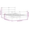 vidaXL Metal Bed Frame without Mattress with Footboard&nbsp;Black 135x190cm